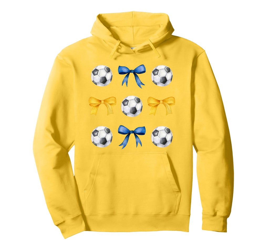 Soccer Balls Bows Soccer Player Hoodie - Fun Novelty Design for Adults