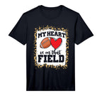 Football Player Mama Leopard Cheetah T-Shirt - Casual Everyday Wear Unisex