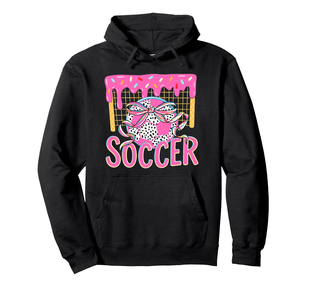 Girly Soccer Coquette Bow Ice Cream Hoodie - Fun Novelty Design Men Women