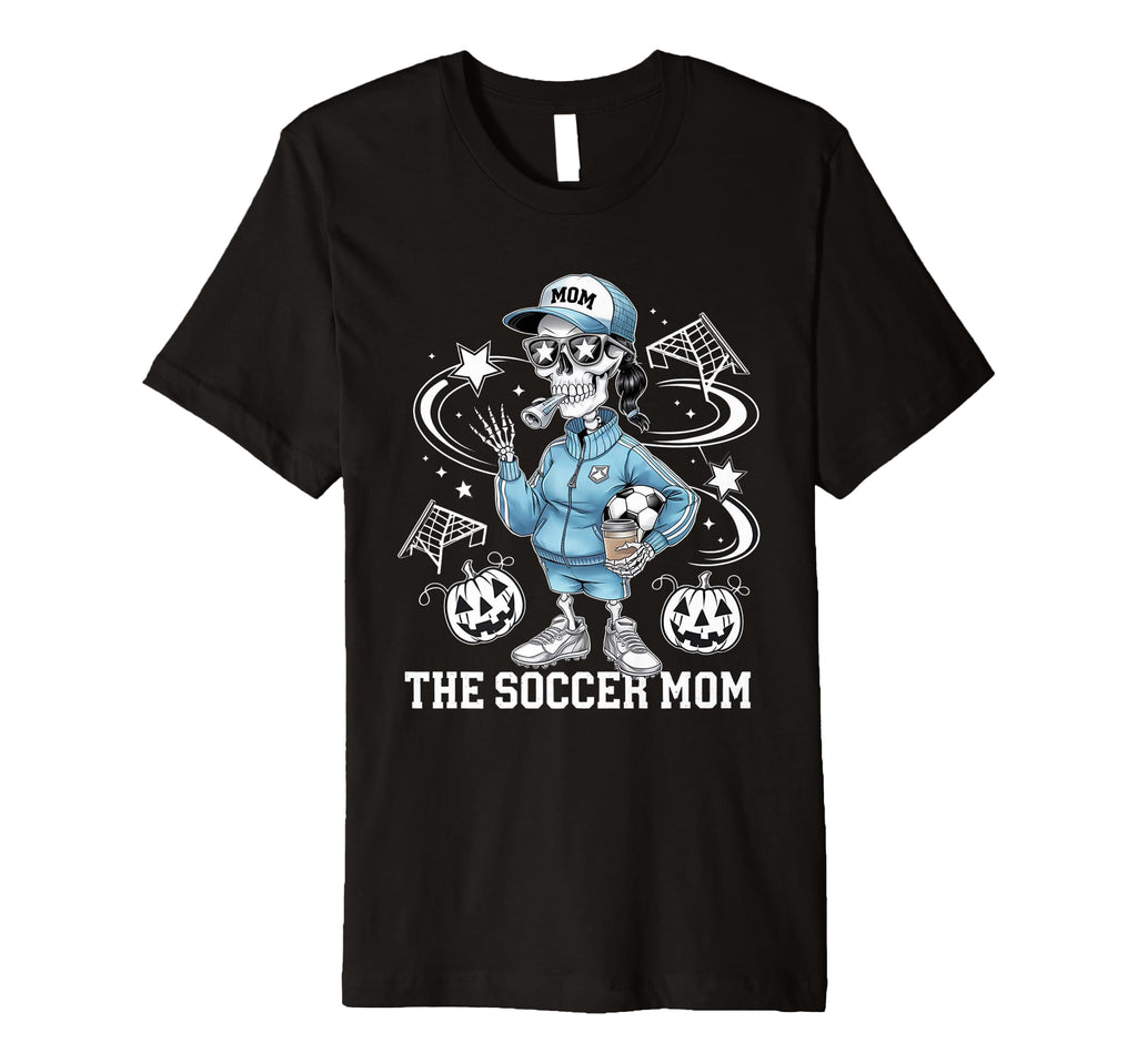 Soccer Mom Skeletton Halloween Soccer T-Shirt - Aesthetic Graphic Unisex