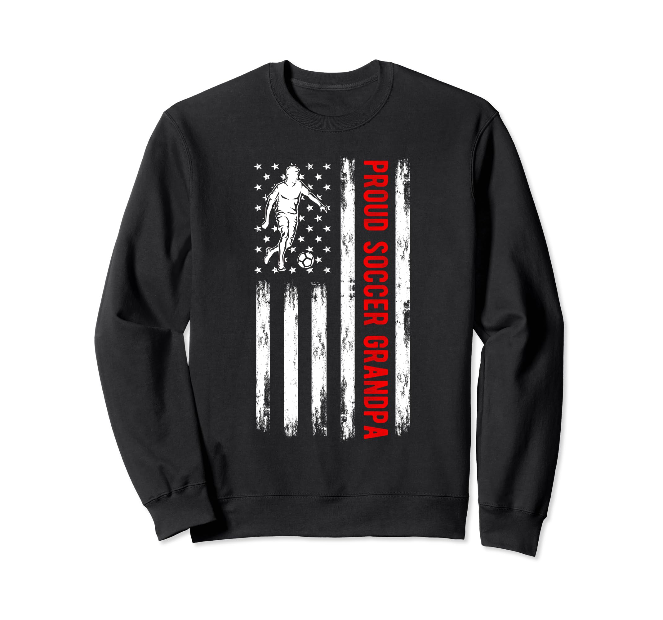 Proud Soccer Grandpa Usa Flag Sweatshirt - Casual Everyday Wear for Adults