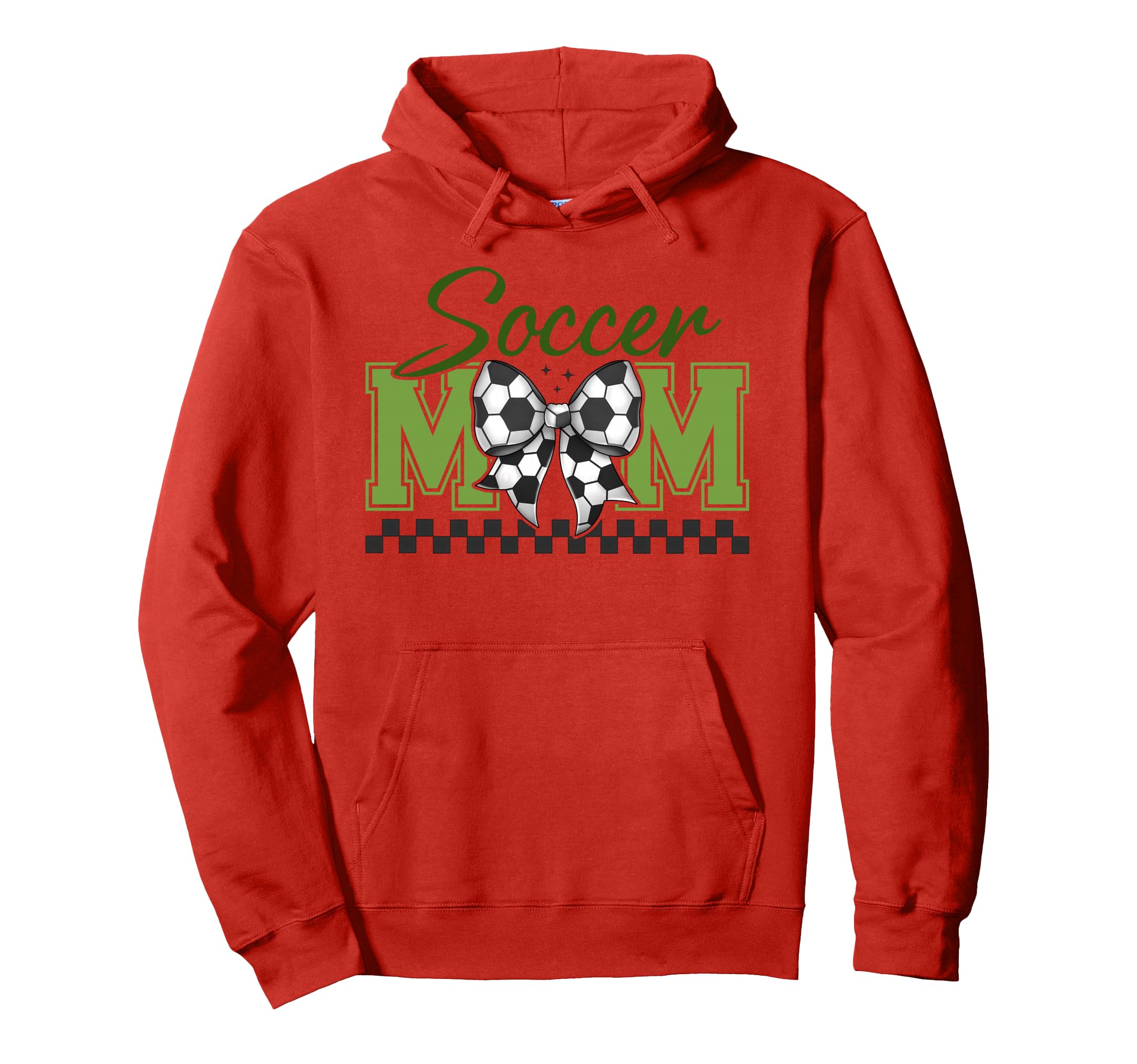 Groovy Soccer Mom Coquette Bow Soccer Hoodie - Graphic Print for Adults