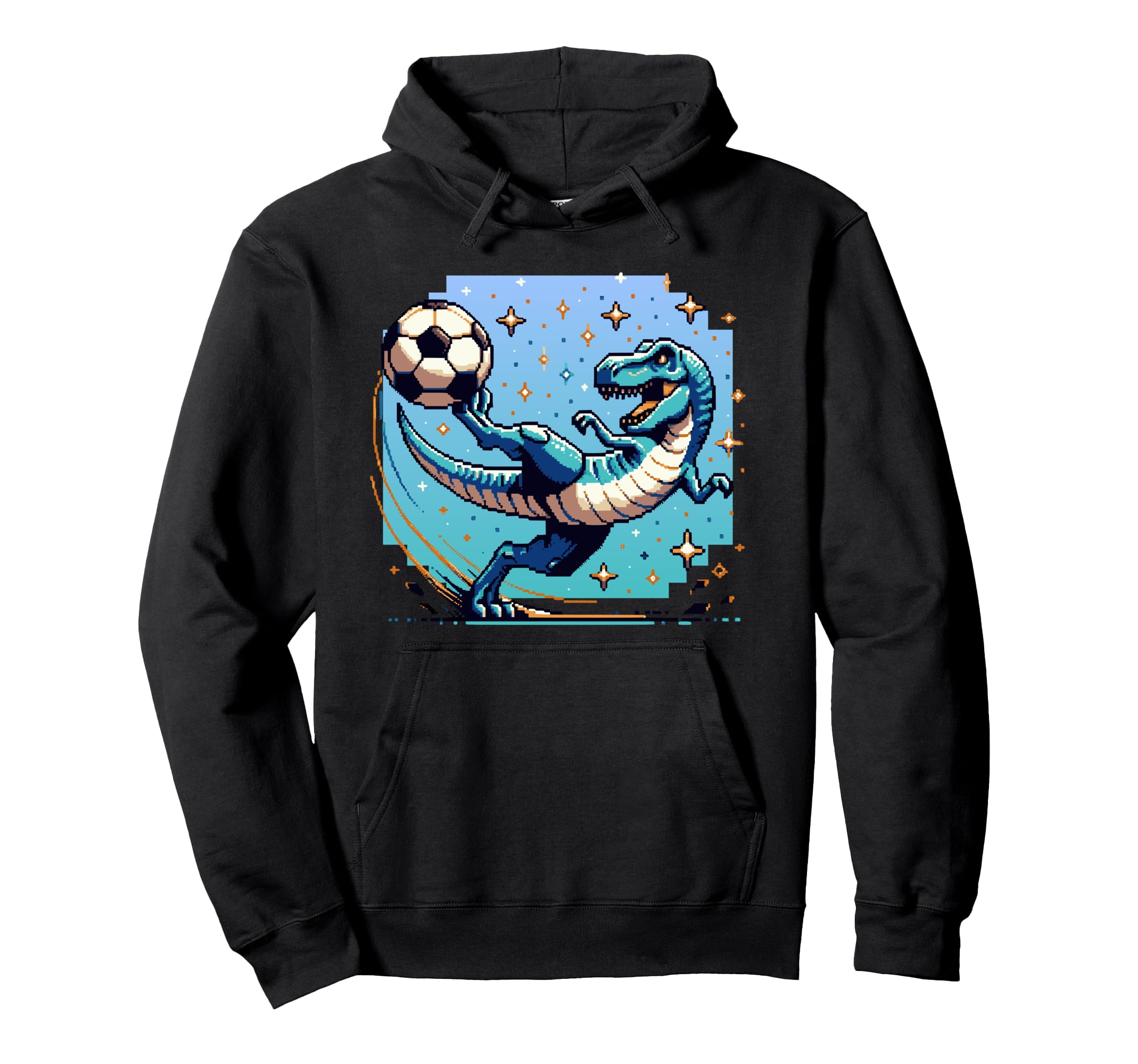T Rex Dinosaur Soccer Player Kicking Hoodie - Streetwear Style Men Women