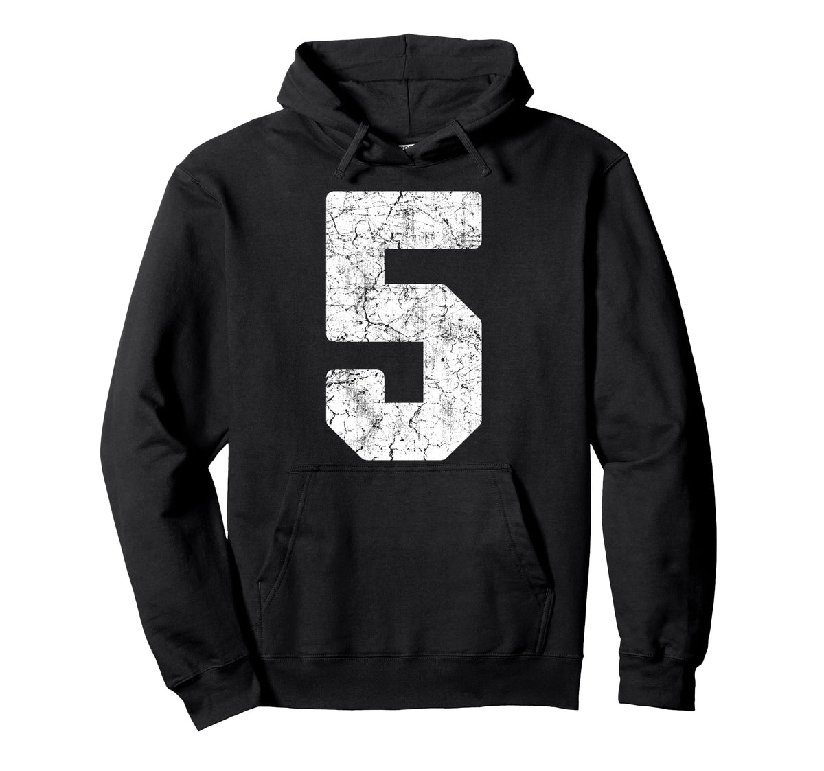 Distressed White Number 5 Jersey Hoodie - Streetwear Style Men Women