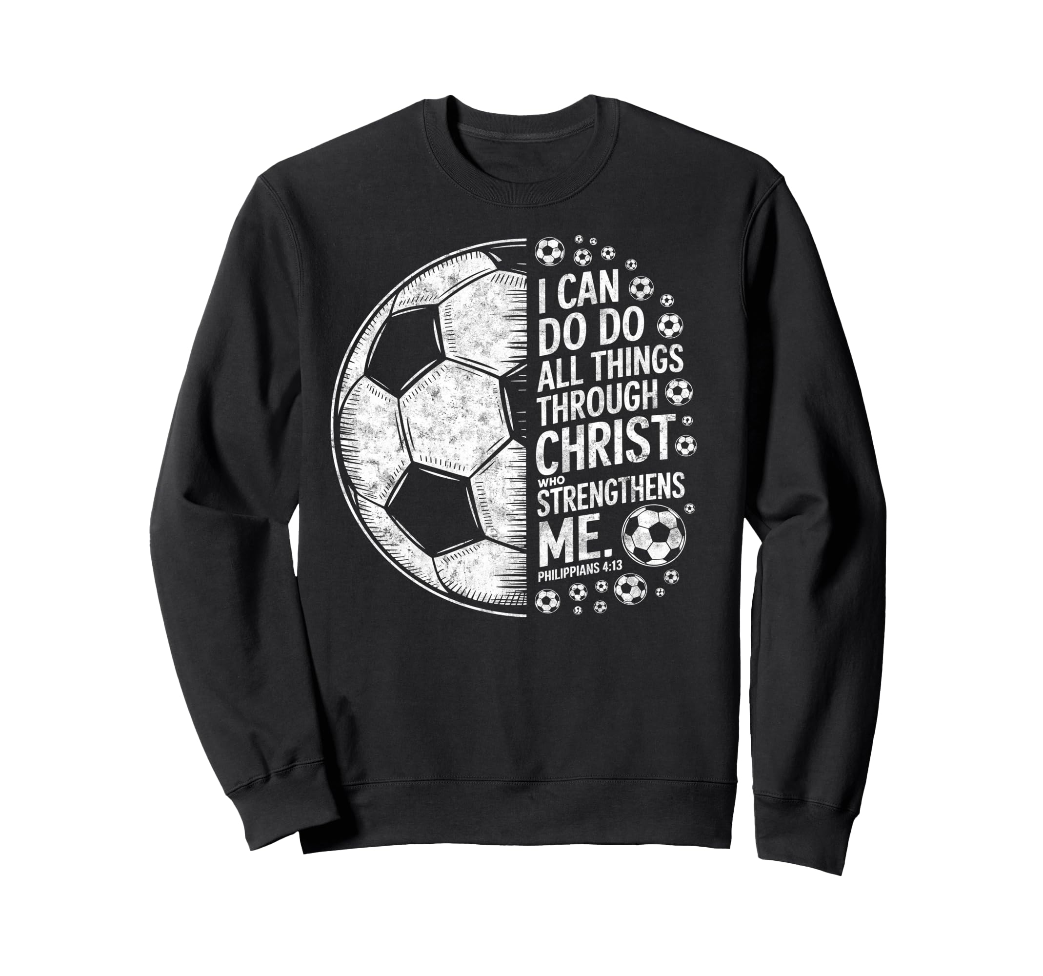 Soccer Player Christian I Can Do All Sweatshirt - Minimalist Print Unisex