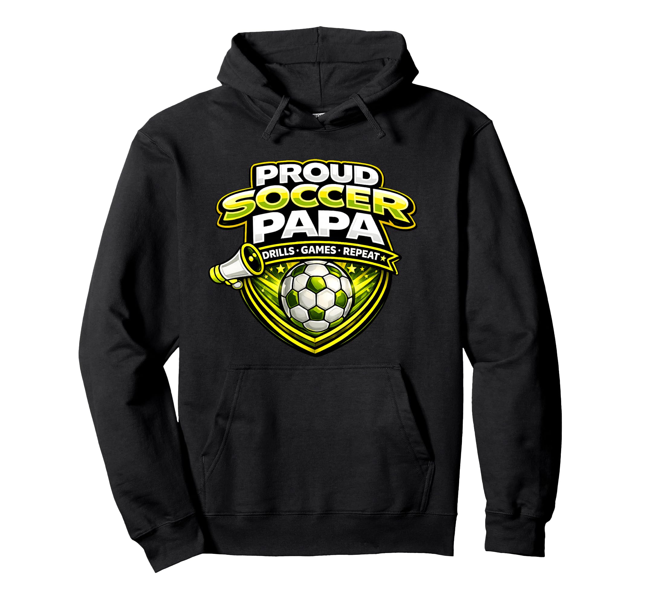 Proud Soccer Papa Funny Drills Games Hoodie - Custom Art Print for Adults
