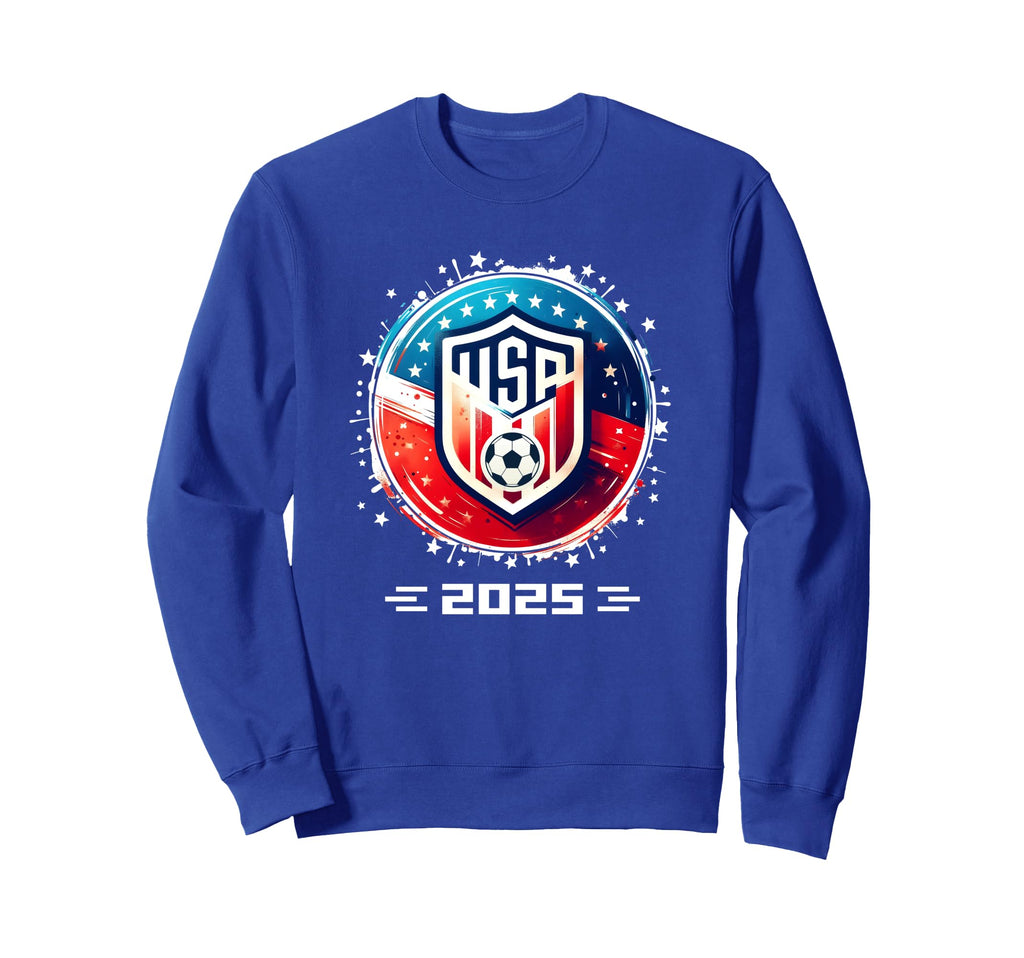 American Flag Soccer Soccer 2025 Sweatshirt - Fun Novelty Design for Adults