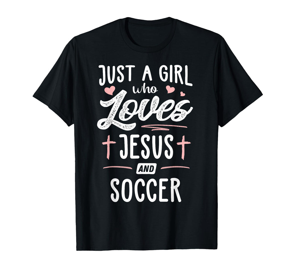 Just Who Loves Jesus And Soccer Gift T-Shirt - Minimalist Print Unisex