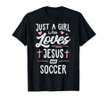 Just Who Loves Jesus And Soccer Gift T-Shirt - Minimalist Print Unisex