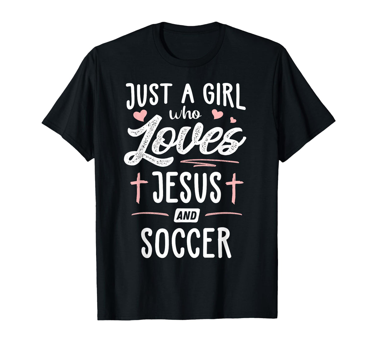 Just Who Loves Jesus And Soccer Gift T-Shirt - Minimalist Print Unisex