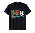 Peace Love Soccer Mom Dad Brother Sister T-Shirt - Graphic Print for Adults