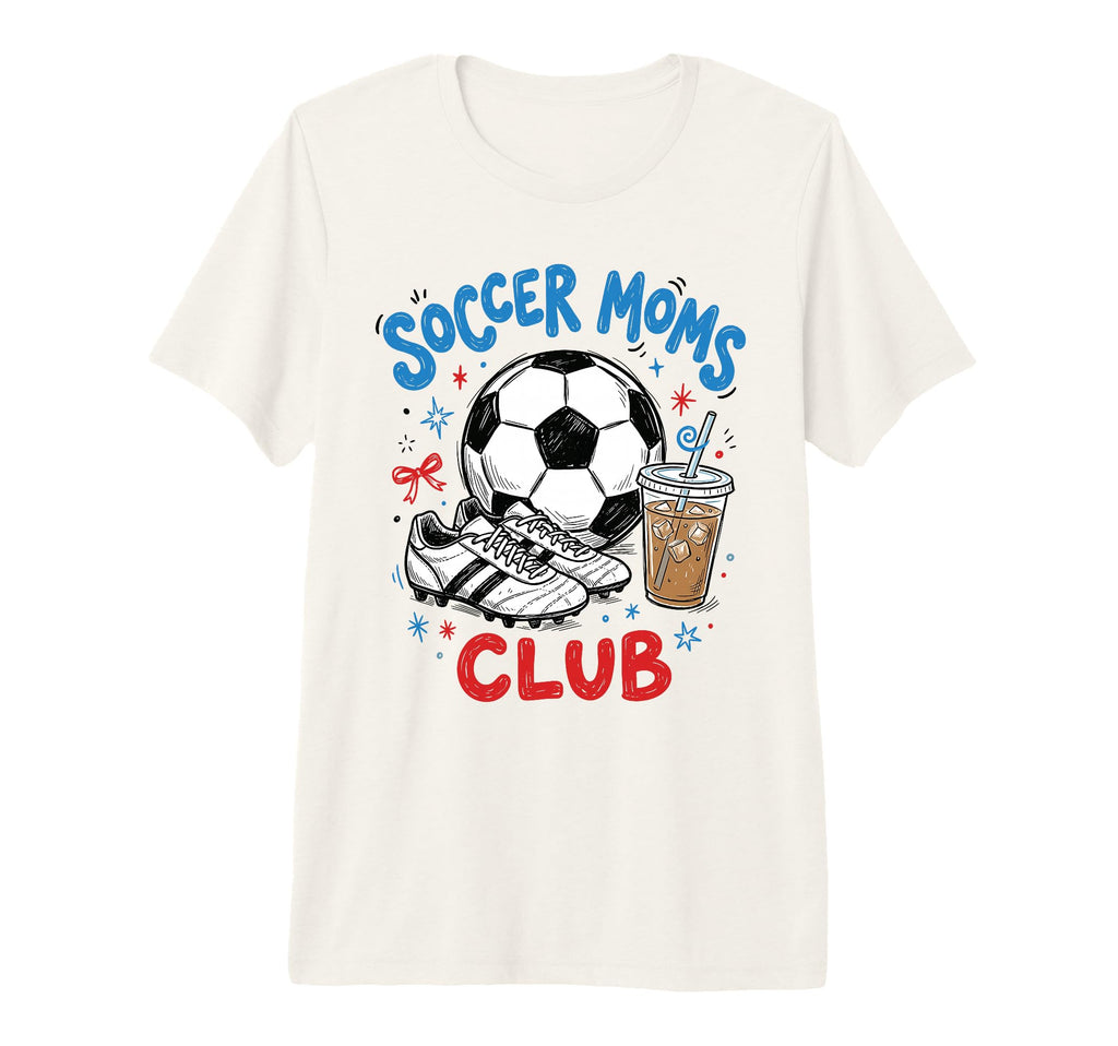 Soccer Moms Club Iced Coffee Cleats Sports T-Shirt - Unique Graphic Unisex