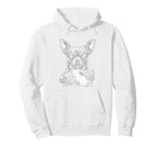 Chihuahua Dog Black White Player Line Art Hoodie - Novelty Apparel Unisex