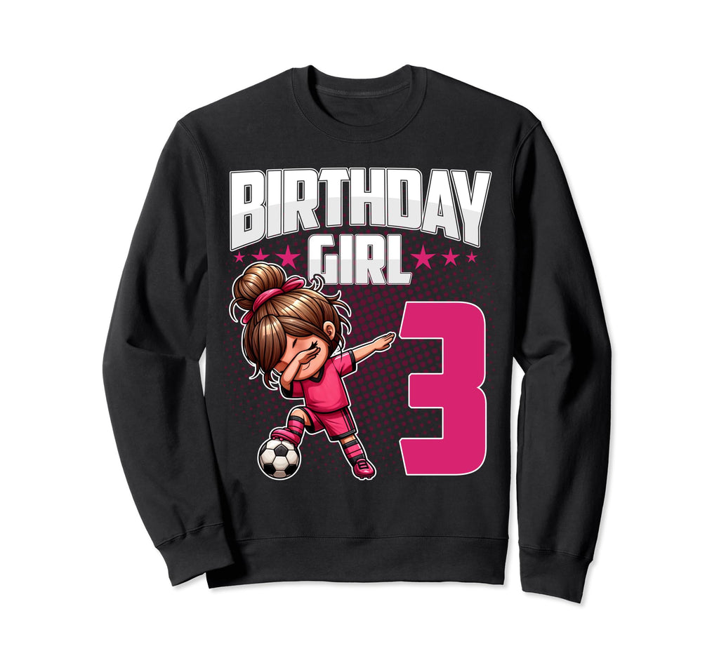 3Rd Birthday Soccer Dabbing 3 Years Old Sweatshirt - Trendy Graphic Unisex