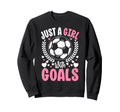 Just Goals Soccer Team Sport Goal Sweatshirt - Minimalist Print for Adults