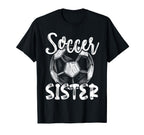 Soccer Sister Family Matching Team T-Shirt - Fun Novelty Design Men Women