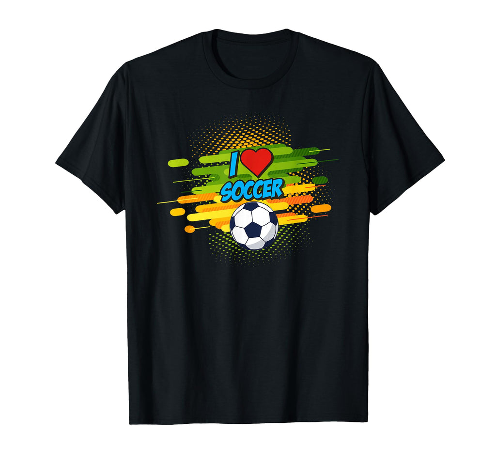 Funny Football I Love Soccer Team Sport T-Shirt - Unique Graphic Unisex