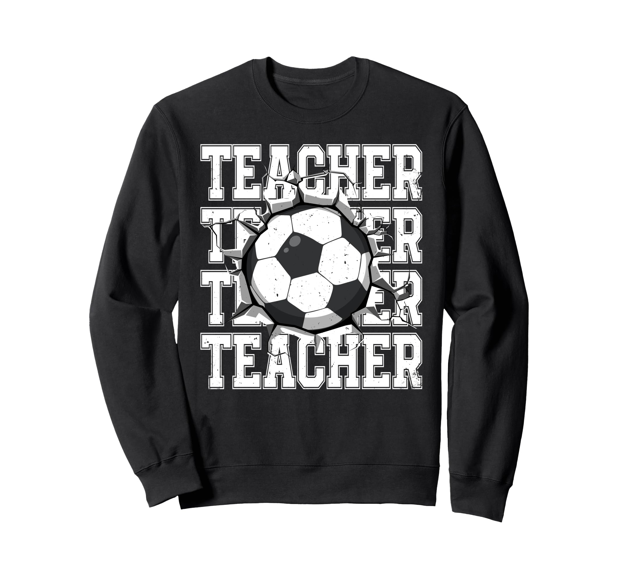 Soccer Teacher Cracked Wall Sweatshirt - Custom Art Print for Adults