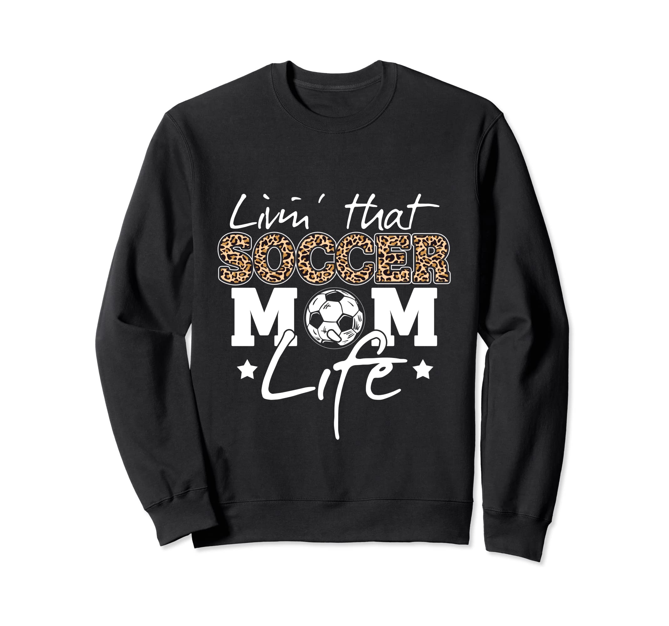 Funny Soccer Lover Leopard Pattern Sweatshirt - Graphic Print Men Women