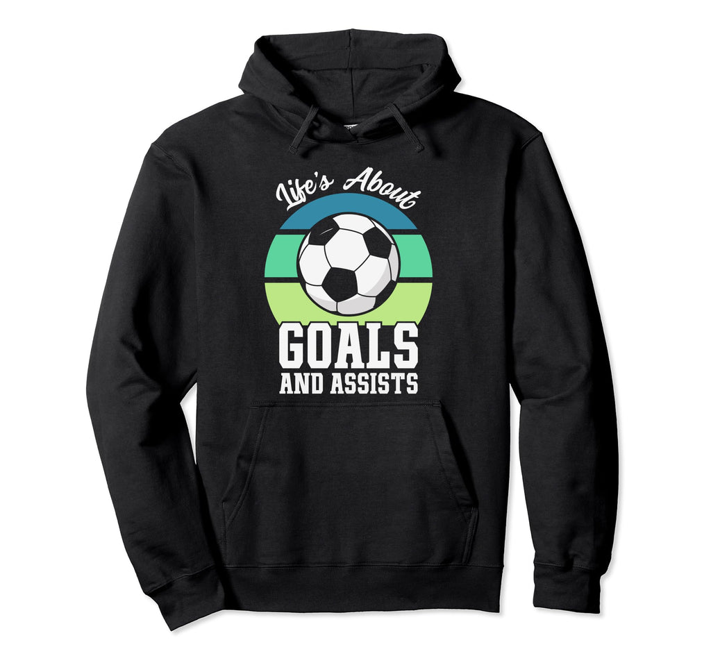 Lifes About Goals And Assists Mens Funny Hoodie - Aesthetic Graphic Unisex