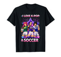 I Love K Pop And Soccer T-Shirt - Graphic Print for Adults