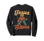 Ice Hockey Goalie Goalkeeper Jesus Sweatshirt - Trendy Graphic Unisex