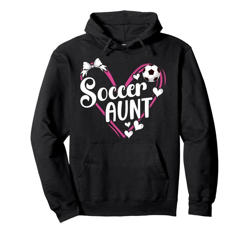 Soccer Aunt Heart Aunt Soccer Player Hoodie - Novelty Apparel for Adults