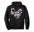 Soccer Aunt Heart Aunt Soccer Player Hoodie - Novelty Apparel for Adults