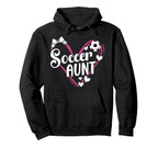 Soccer Aunt Heart Aunt Soccer Player Hoodie - Novelty Apparel for Adults