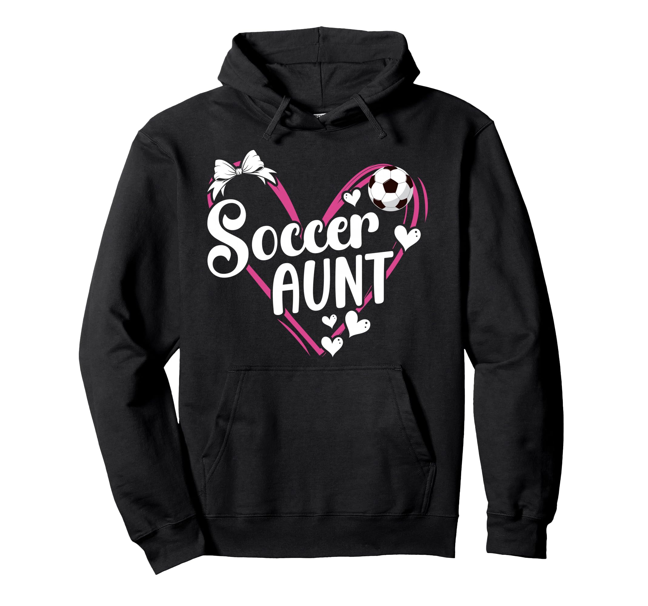 Soccer Aunt Heart Aunt Soccer Player Hoodie - Novelty Apparel for Adults