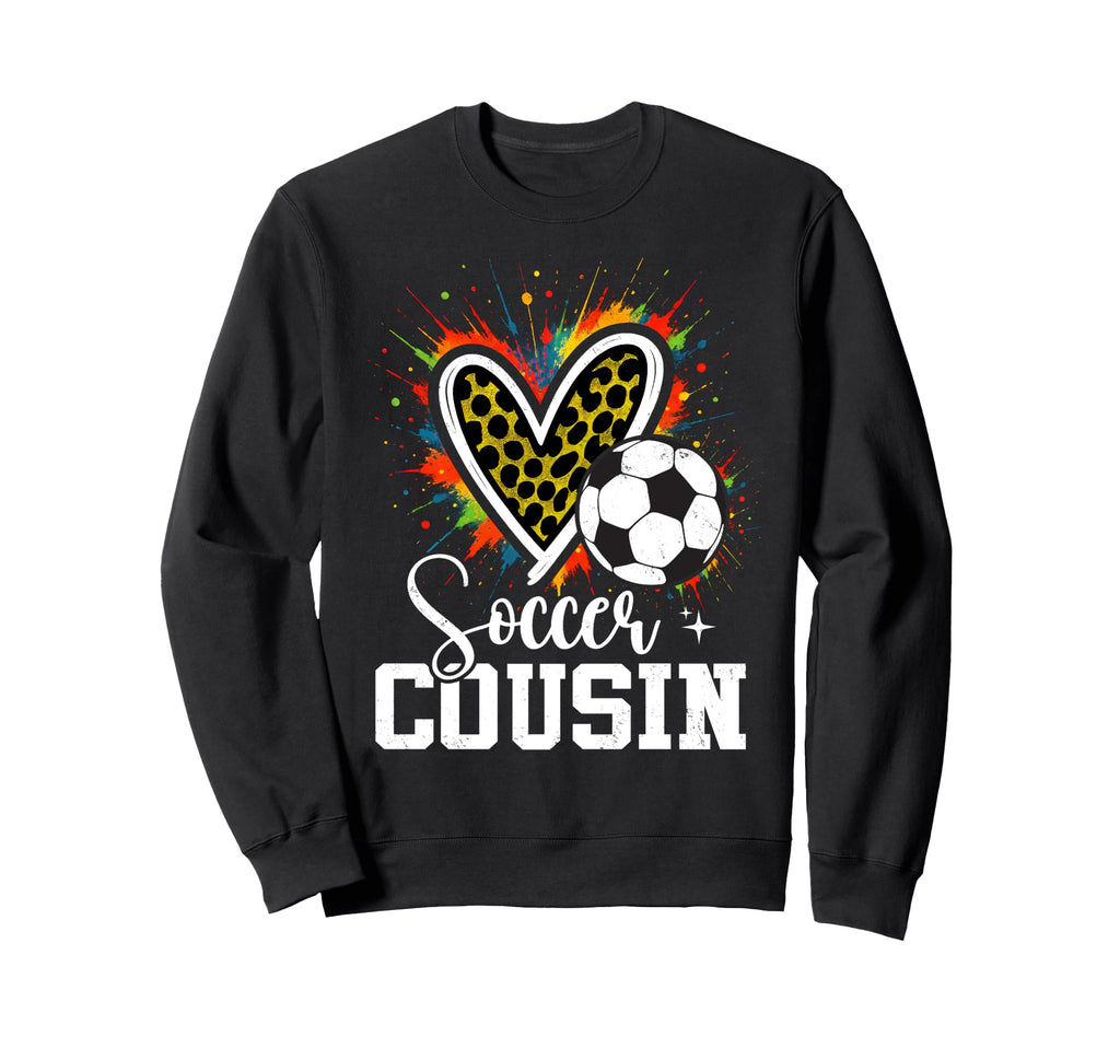 Soccer Cousin Leopard Heart Sweatshirt - Aesthetic Graphic Men Women