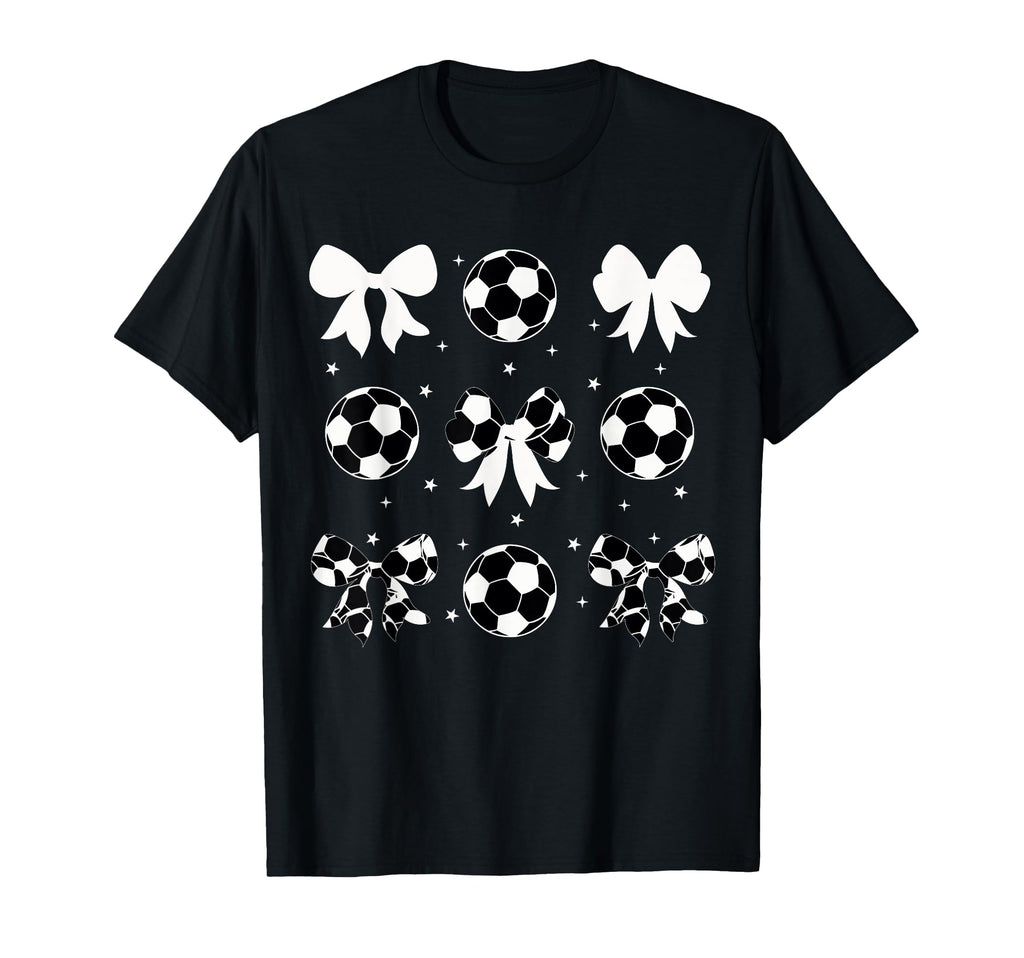 Coquette Soccer Bow Cheer Soccer Mama T-Shirt - Novelty Apparel Men Women