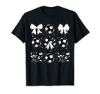 Coquette Soccer Bow Cheer Soccer Mama T-Shirt - Novelty Apparel Men Women