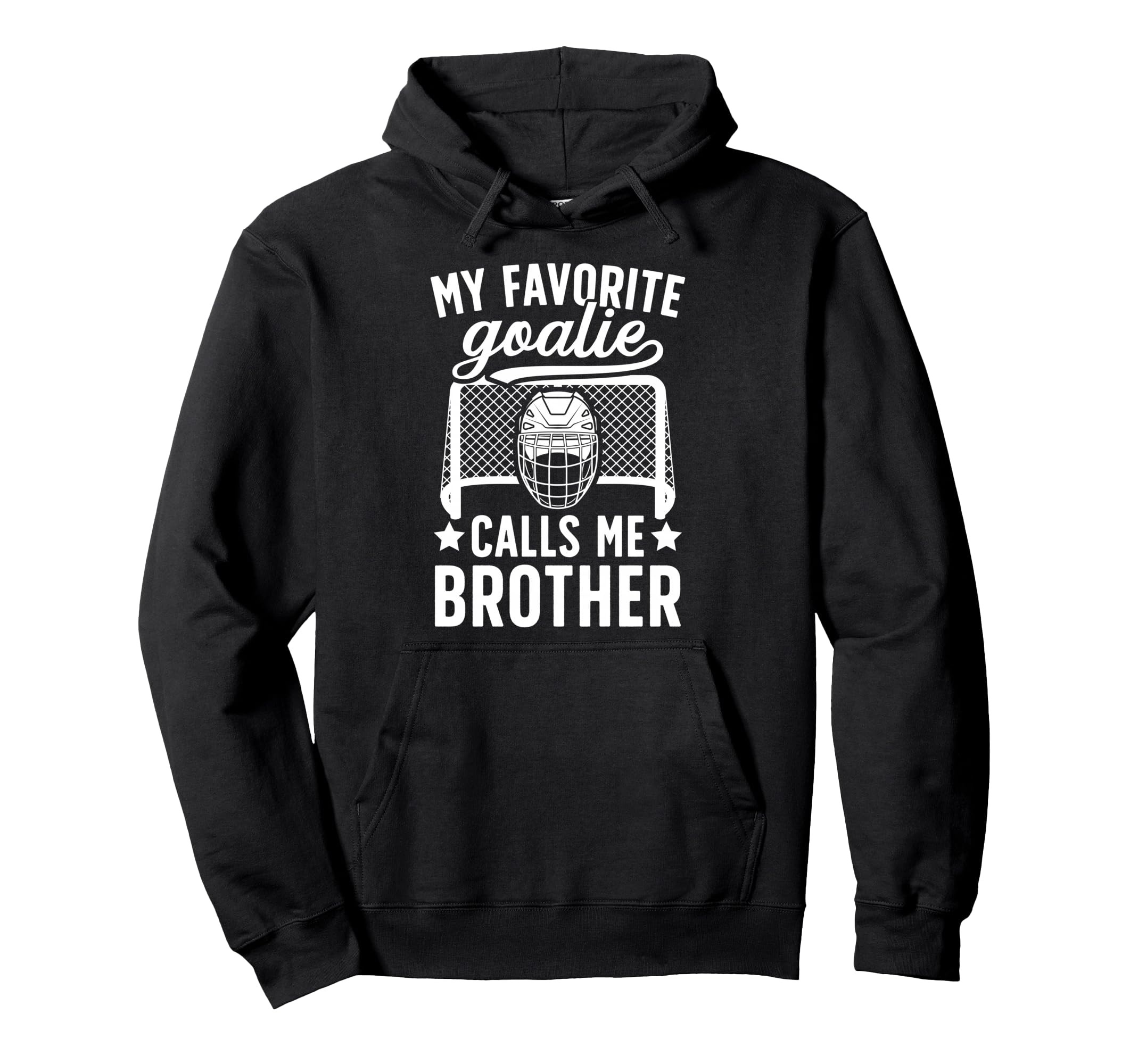 My Favorite Hockey Goalie Brother Hockey Hoodie - Graphic Print for Adults