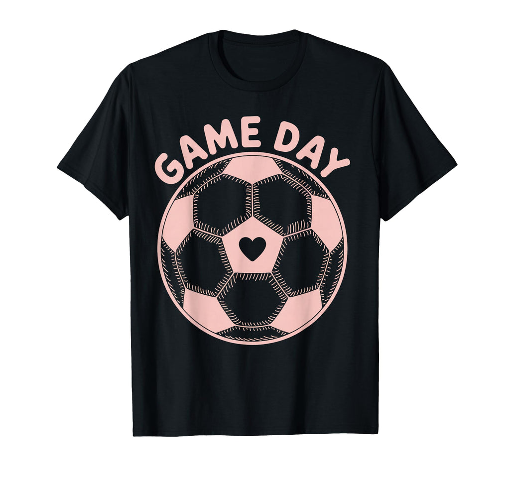 Womens Soccer Game Day Ladies Heart Soccer T-Shirt - Trendy Graphic Unisex