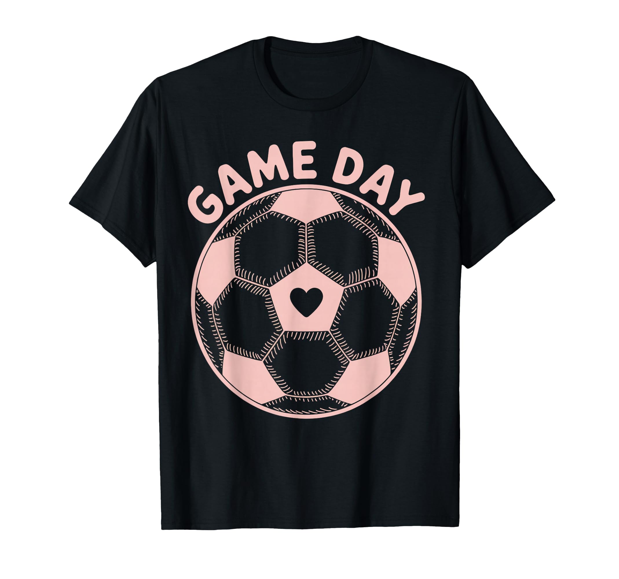Womens Soccer Game Day Ladies Heart Soccer T-Shirt - Trendy Graphic Unisex