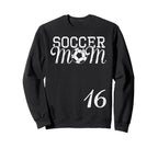 Soccer Mom Jersey Number 16 Sweatshirt - Minimalist Print Men Women