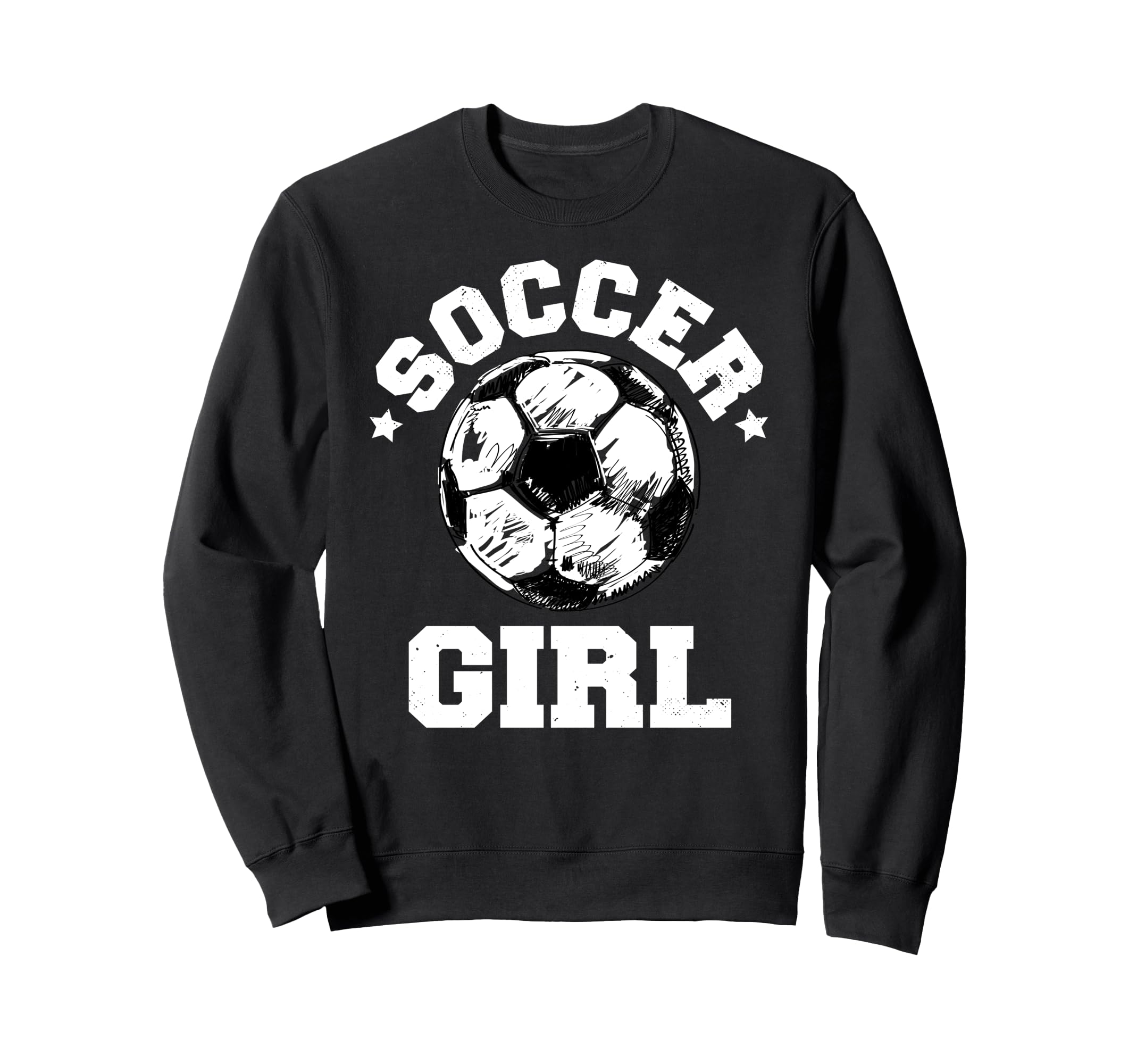 Soccer Funny Soccer Ball Distressed Sweatshirt - Trendy Graphic Unisex