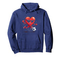 Heart Soccer Cartoon Hoodie - Minimalist Print Unisex