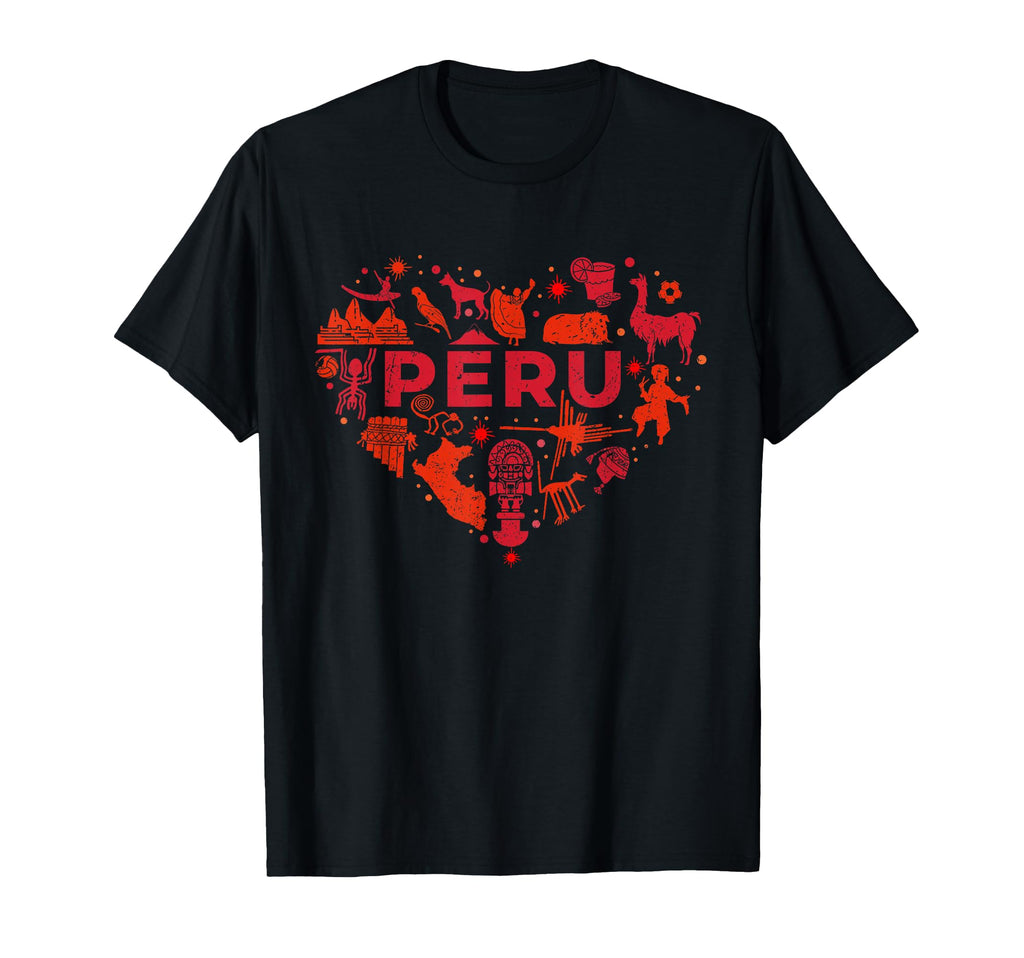 I Love Peru Tradition Heritage Peru Llama T-Shirt - Graphic Print Unisex