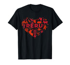 I Love Peru Tradition Heritage Peru Llama T-Shirt - Graphic Print Unisex