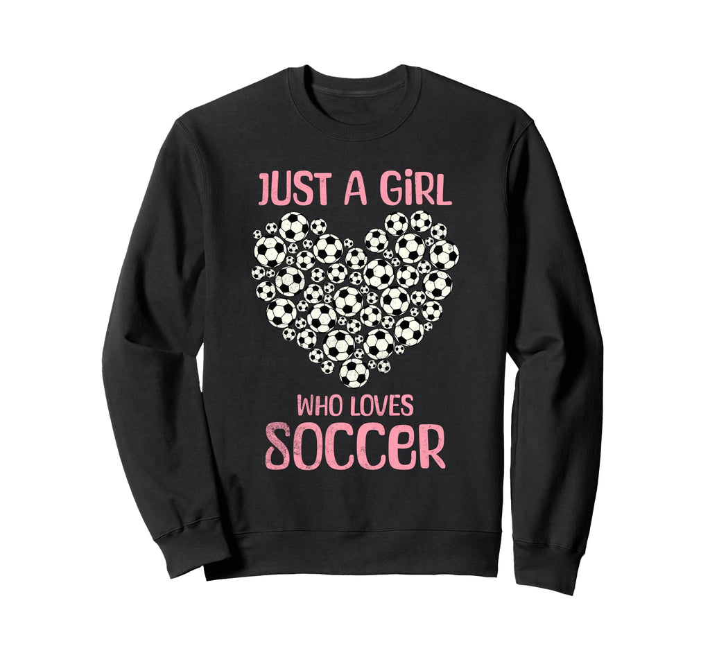 Just Who Loves Soccer Heart Womens Sweatshirt - Trendy Graphic for Adults