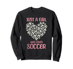 Just Who Loves Soccer Heart Womens Sweatshirt - Trendy Graphic for Adults