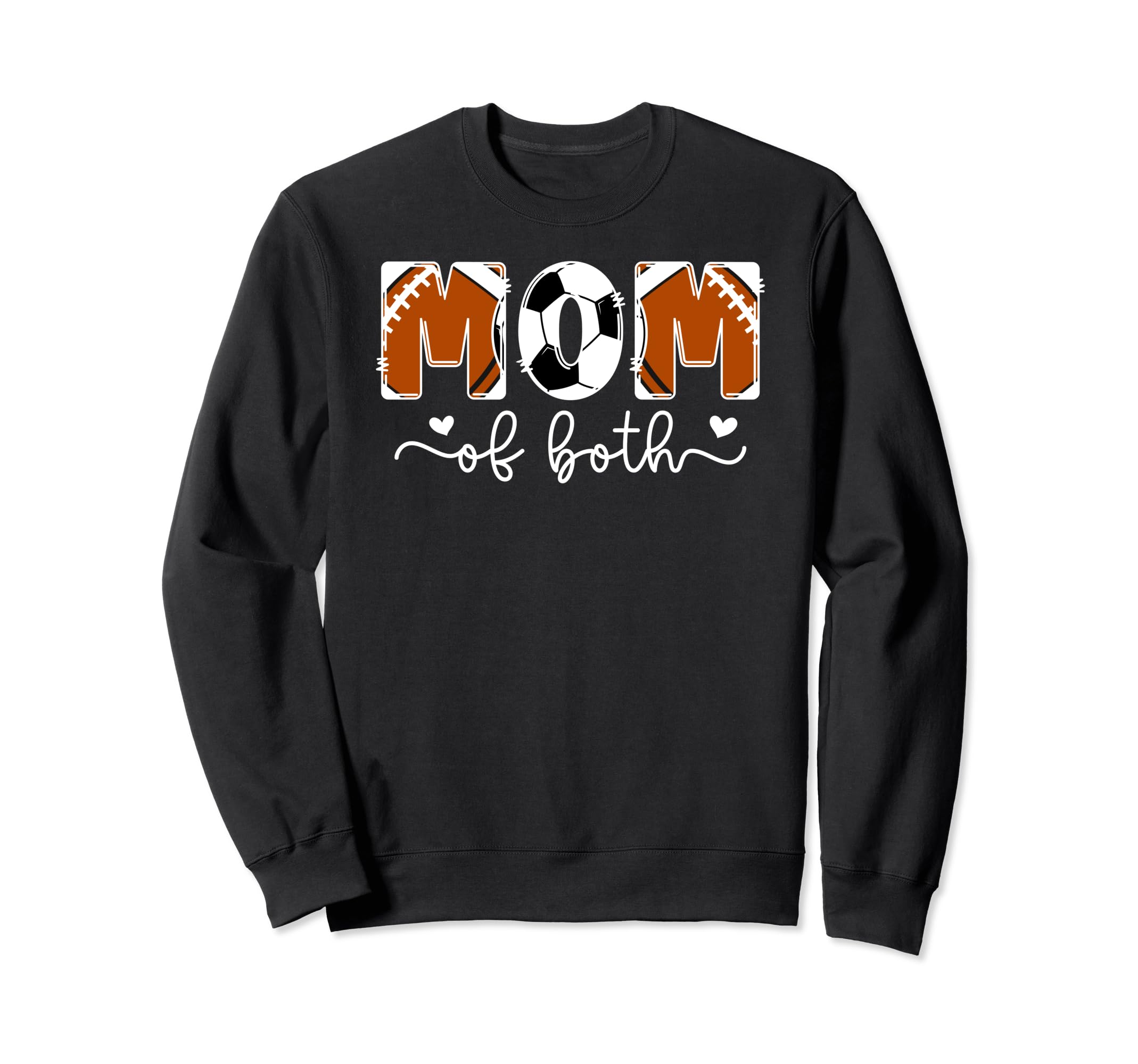 Mom Both Football Soccer Mom Soccer Sweatshirt - Graphic Print Unisex