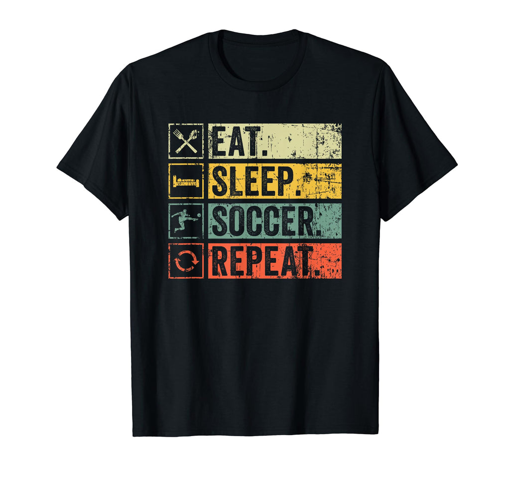 Eat Sleep Soccer Repeat Funny Soccer Player T-Shirt - Graphic Print Unisex