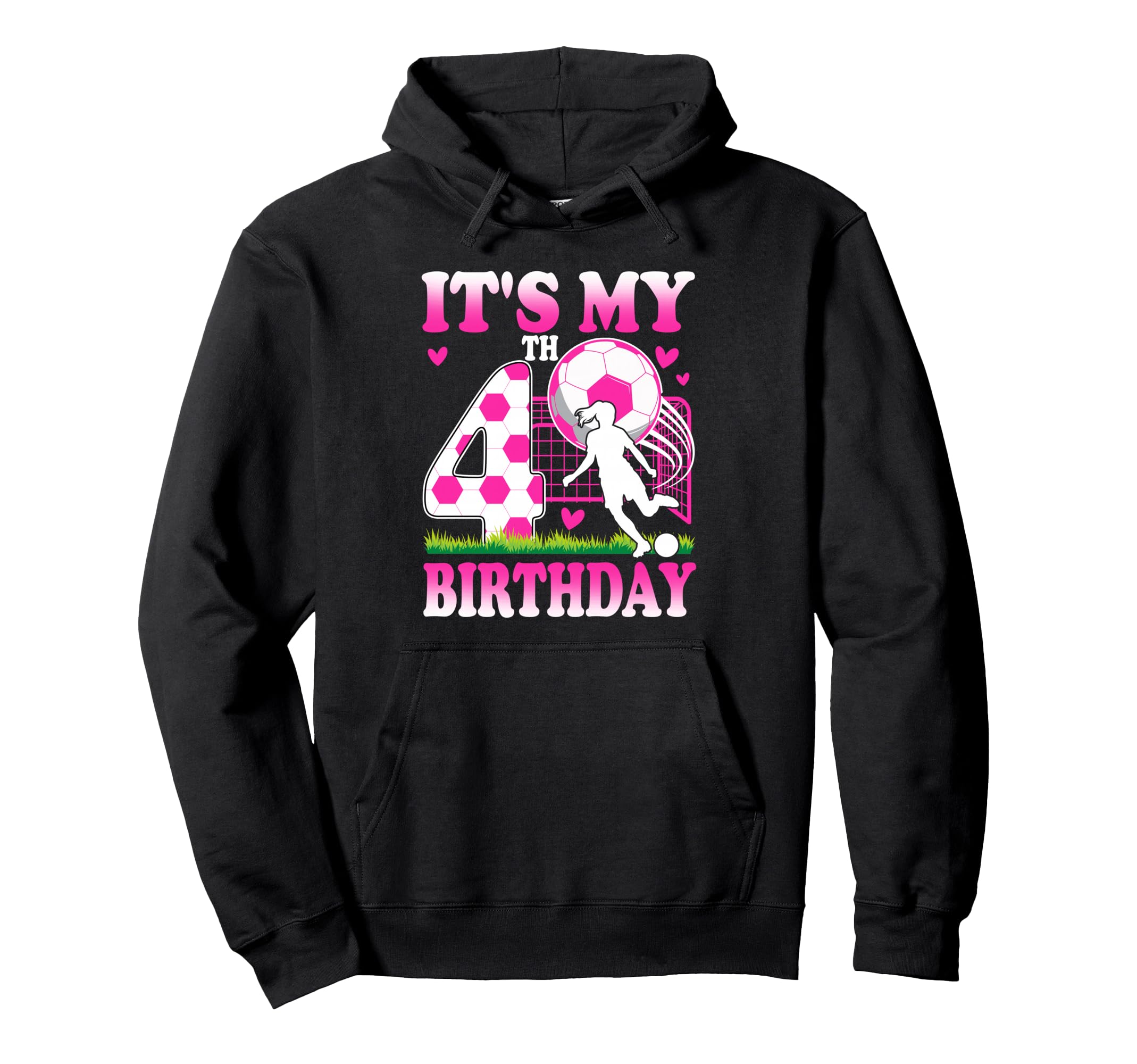 4 Year Old Birthday Soccer Themed Hoodie - Casual Everyday Wear for Adults