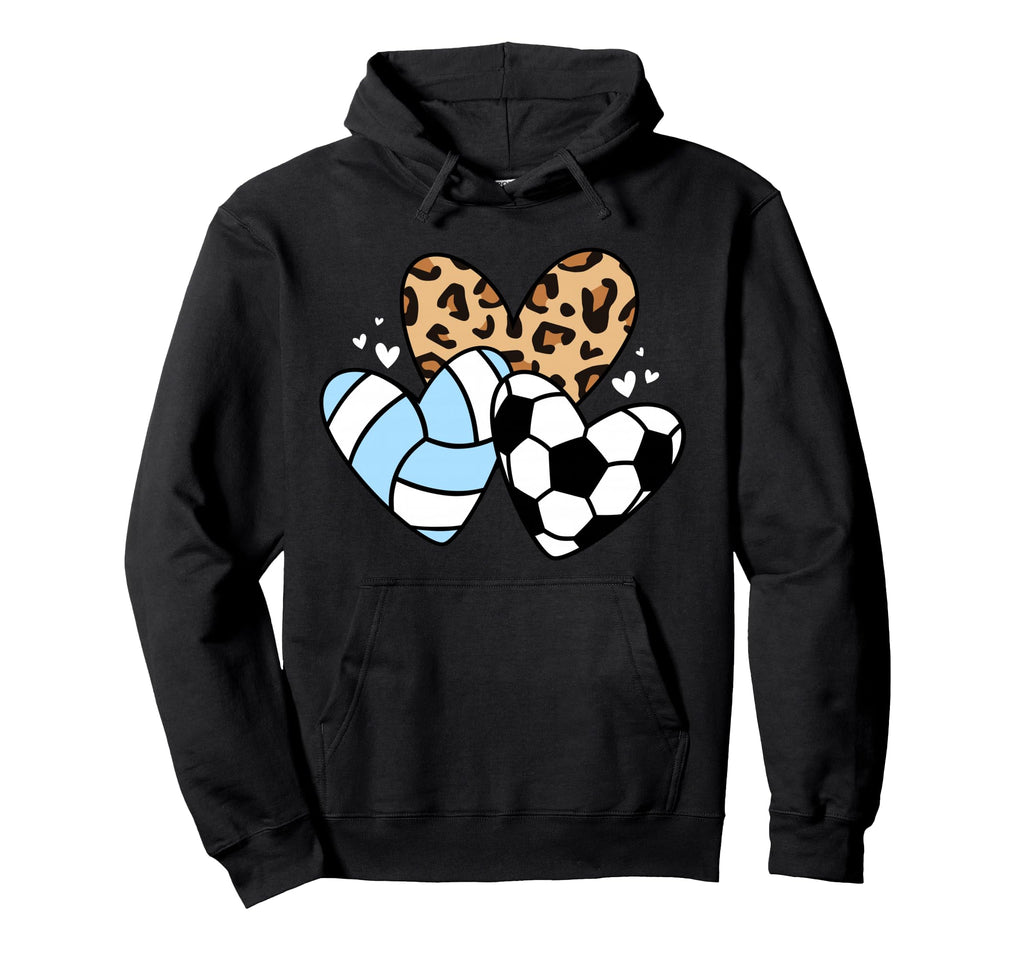 Soccer Volleyball Heart Funny Soccer Hoodie - Custom Art Print Men Women