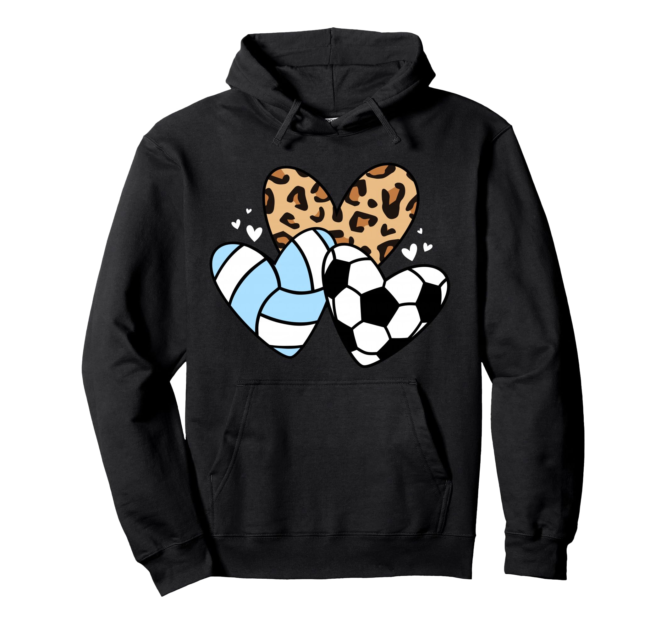 Soccer Volleyball Heart Funny Soccer Hoodie - Custom Art Print Men Women