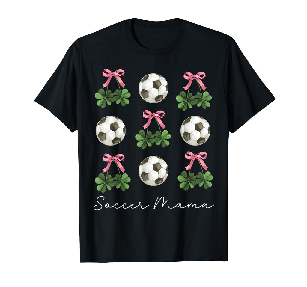 St Patricks Day Soccer Coquette Bow T-Shirt - Custom Art Print Men Women