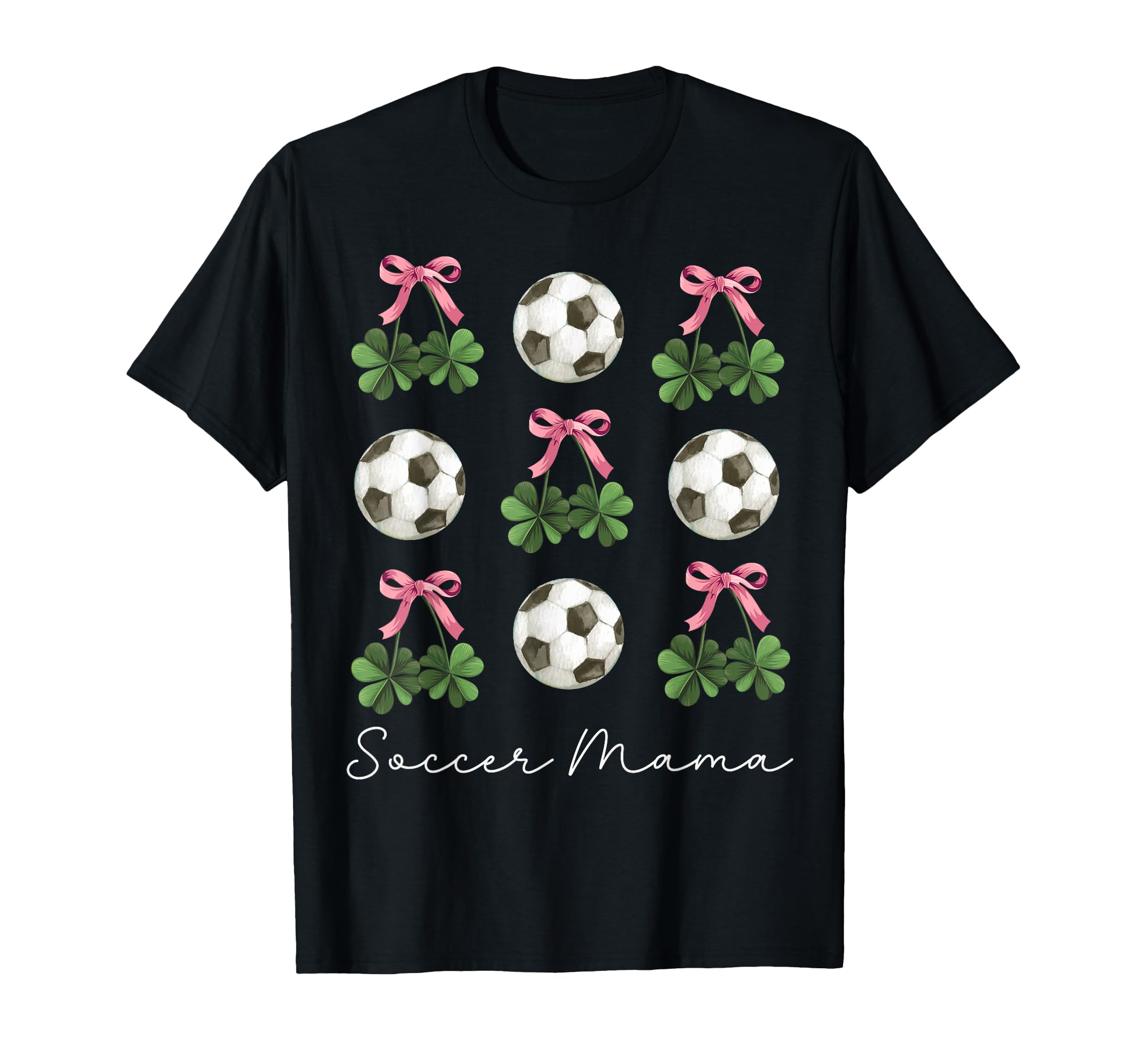 St Patricks Day Soccer Coquette Bow T-Shirt - Custom Art Print Men Women